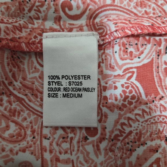 Elan Red Paisley Boho Romper Surplice V-Neck Long Sleeve Elastic Waist Medium - Picture 11 of 16